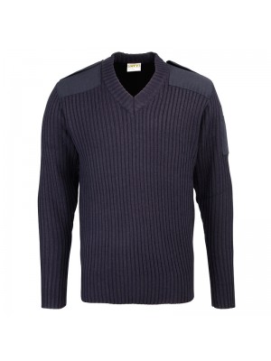 Plain Security style v-neck sweater RTY 470gsm, 5 Gauge